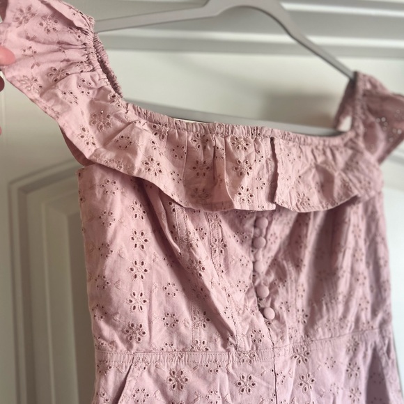 Urban Outfitters Kimchi Blue Jeena Eyelet Off-The-Shoulder Romper sz S - Picture 5 of 16